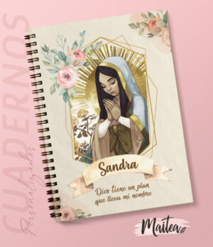 Cuadernos religiosos personalizados, cuadernos de oración, cuaderno de la virgen de Guadalupe