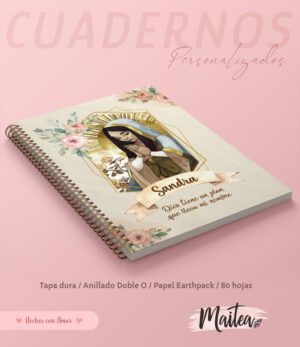 Cuadernos religiosos personalizados, cuadernos de oración, cuaderno de la virgen de Guadalupe