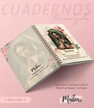 Cuadernos religiosos personalizados, cuadernos de oración, cuaderno de la virgen de Guadalupe