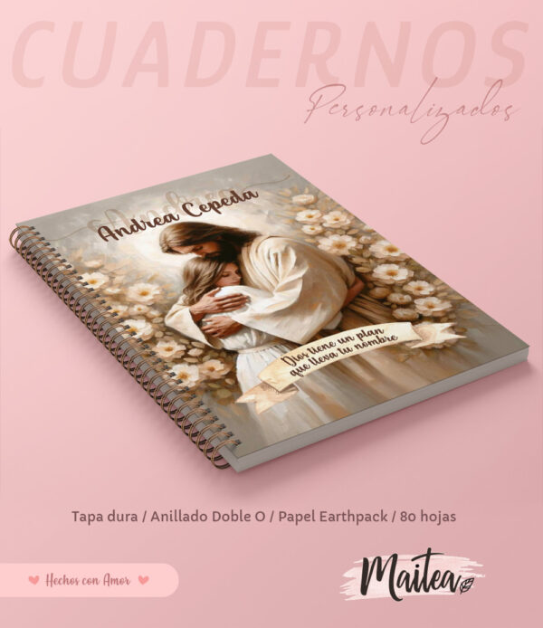 Cuadernos religiosos personalizados, cuadernos de oración, cuaderno de Jesús Emaús