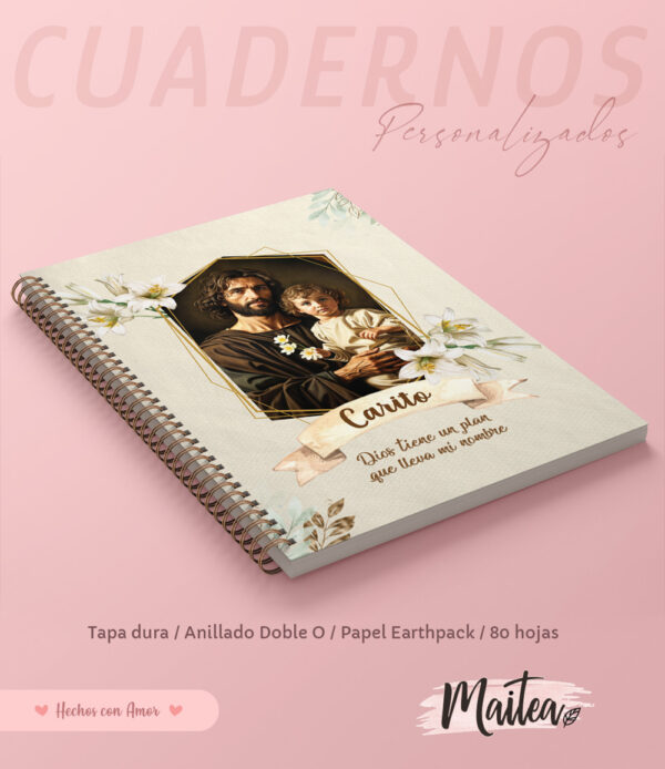 Cuadernos religiosos personalizados, cuadernos de oración cuadernos de Jesús, cuadernos de la virgen maría, cuadernos de san José