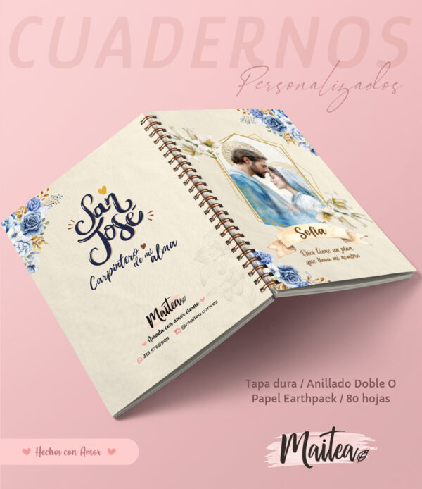 Cuadernos religiosos personalizados, cuadernos de oración cuadernos de Jesús, cuadernos de la virgen maría, cuadernos de san José