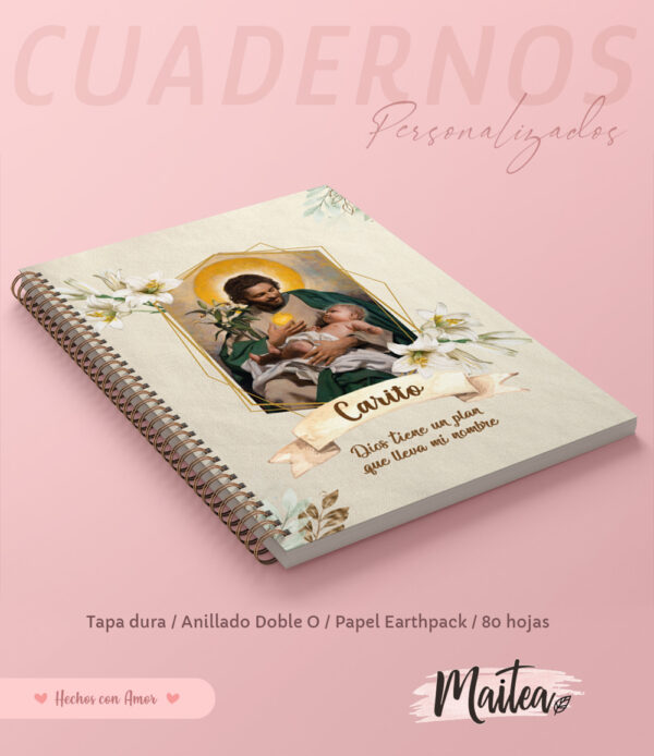 Cuadernos religiosos personalizados, cuadernos de oración cuadernos de Jesús, cuadernos de la virgen maría, cuadernos de san José