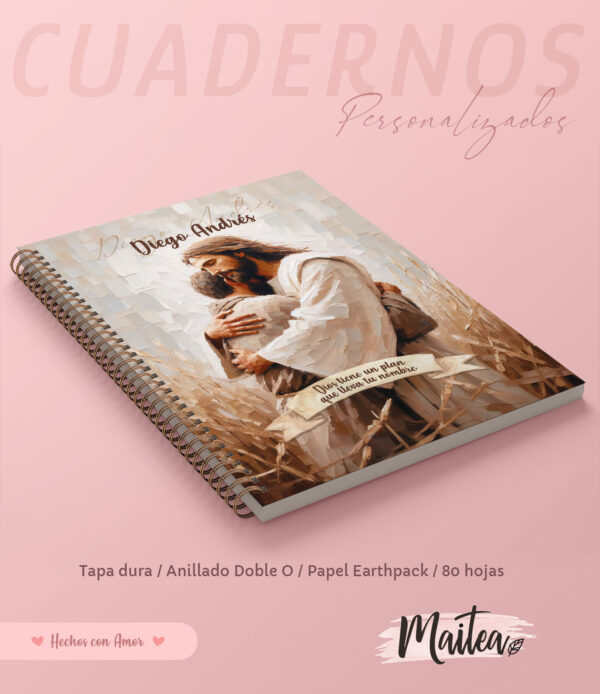 Cuadernos religiosos personalizados, cuadernos de oración, cuadernos de Jesús