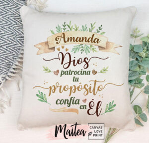 regalo religioso cojin personalizado, cojines con frases cristianas, cojín estampado de Jesús