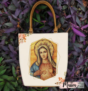 Bolsos de la Virgen María, bolso inmaculado corazón de María, regalos religiosos para mujer