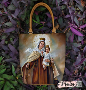 Bolsos de la Virgen del Carmen, bolsos en cuero de la Virgen María, regalos religiosos para mujer