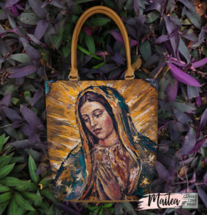 Bolsos de la Virgen de Guadalupe, bolsos en cuero de la Virgen María