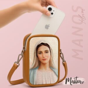 portacelular catolico, bolsos de la virgen, bolsito de la virgen, bolso con jesús, bolso cristiano, manos libres de la virgen de guadalupe, manos libres para celular, bolso para movil