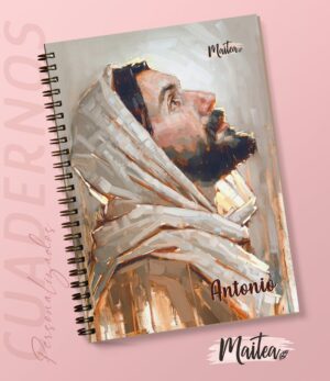 Cuadernos religiosos personalizados, cuadernos de oración, cuaderno de Jesús Emaús, cuadernos de la Virgen, cuadernos de la virgencita, cuadernos católicos, cuadernos de San José, cuadernos personalizados.