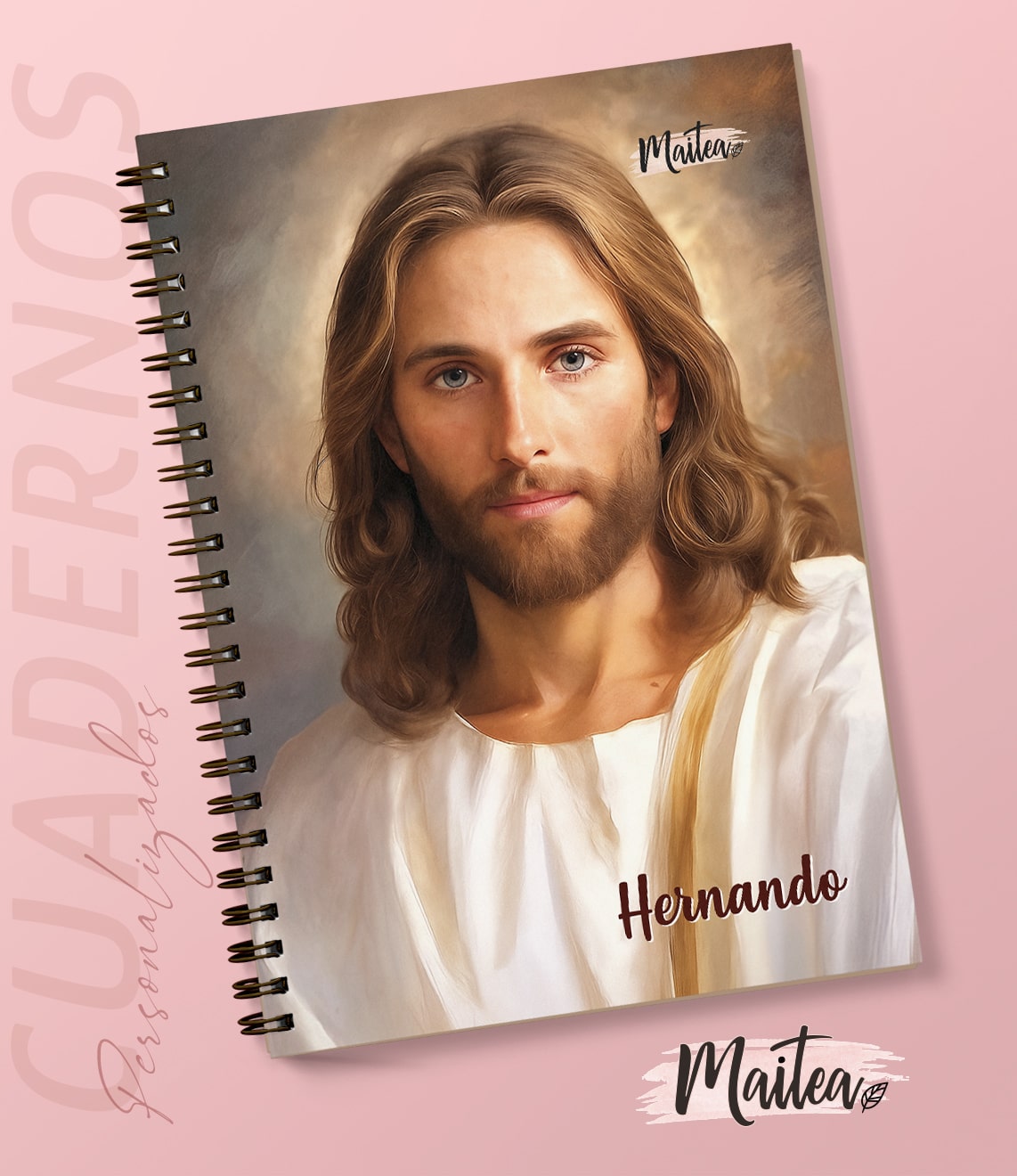 Cuaderno del Rostro de Jesús Cuadernos religiosos personalizados, cuadernos de oración, cuaderno de Jesús Emaús, cuadernos de la Virgen, cuadernos de la virgencita, cuadernos católicos, cuadernos de San José, cuadernos personalizados.