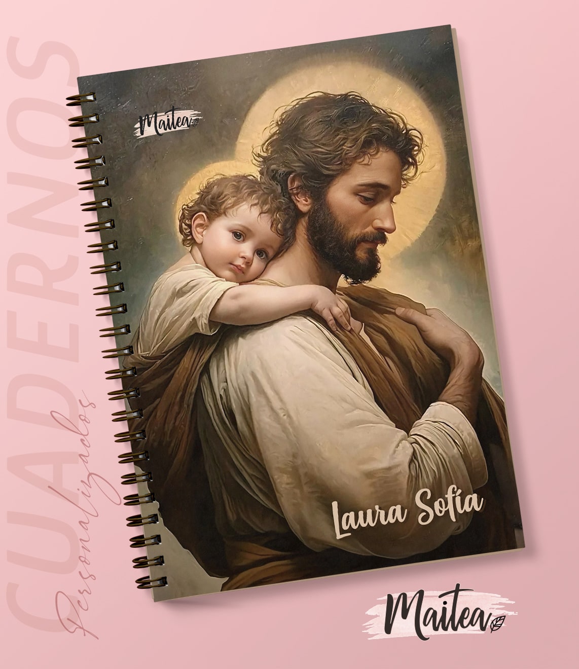 Cuaderno de San José Cuadernos religiosos personalizados, cuadernos de oración, cuaderno de Jesús Emaús, cuadernos de la Virgen, cuadernos de la virgencita, cuadernos católicos, cuadernos de San José, cuadernos personalizados.